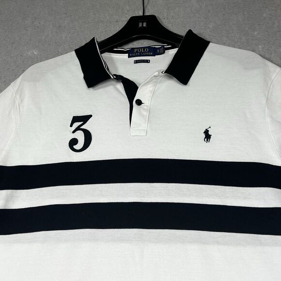 Polo Ralph Lauren Polo Shirt #3 Men’s Size XL Slim Custom Fit White Short Sleeve - Picture 2 of 13